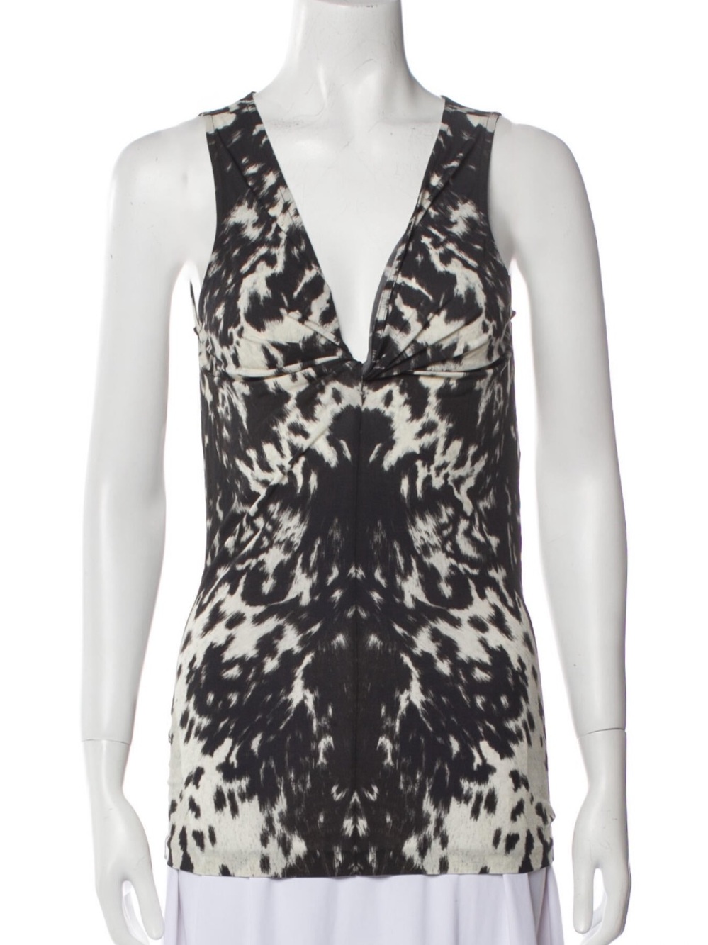 Alexander McQueen Black and White Deep V Swim Coverup